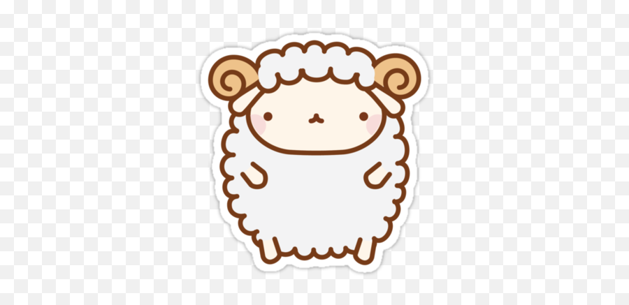 Cute Sheep Sticker - Cute Sheep Sticker Emoji,Sheep Emoticon Tumblr