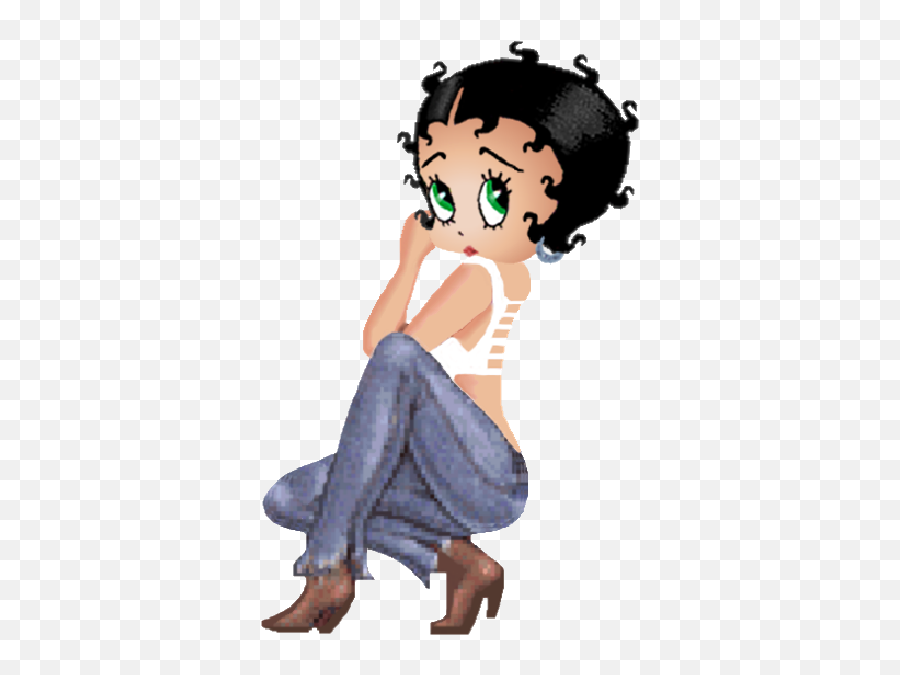 Betty Boop Clip Art Images - Black Betty Boop Sad Png Betty Boop En Jean Emoji,Betty Boop Emoji