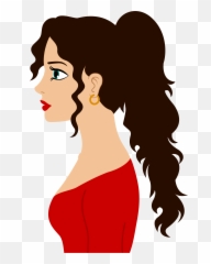 Hair Girl Cliparts Png Images - Beauty Cartoon Black And White Emoji,Emojis Of Brown Haires Girl.and Blonde Boy