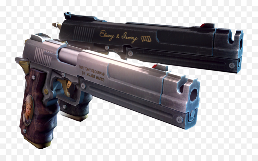 Devil May Cry Games Dantes Guns Ebony - Dante Devil May Cry Guns Emoji,Emotion Gun Hitchhiker's Guide
