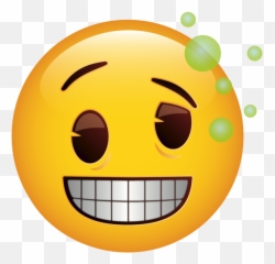 Official Brand - Wide Grin Emoji,Hungover Emoji