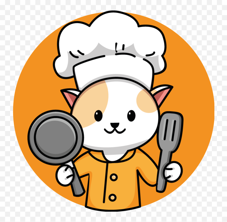 Cute Cat Chef Holding Fork And Spoon Animal Rug - Tenstickers Gato Chef Png Emoji,Chef Emoji?