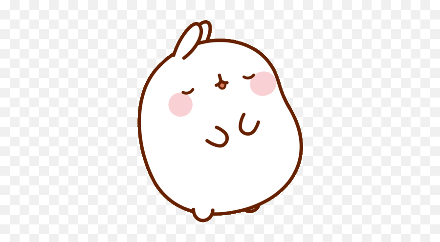 Shocked Molang Sticker - Shocked Molang One Eyed Discover Molang Sticker Emoji,Cute Rabbit Emoticon Gifs Confused