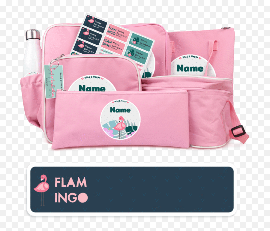 Bundle Pack Pink - Personalised Back2school Set Household Supply Emoji,Pink Flamingo Emoji
