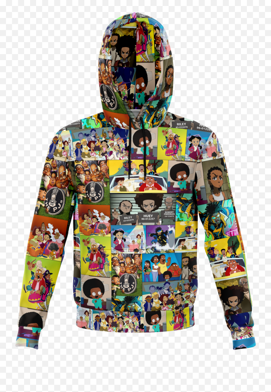 Black Cartoon Collage Hoodie Emoji,Huey Emoji