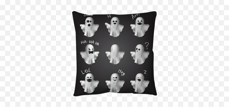 Ghosts Emoticon Set Throw Pillow U2022 Pixers - We Live To Change Emoji,Emoticon Throwing Papers