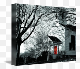 Church With Red Door And Cross By Sherri Sabo Emoji,Overcast Sky Emotions