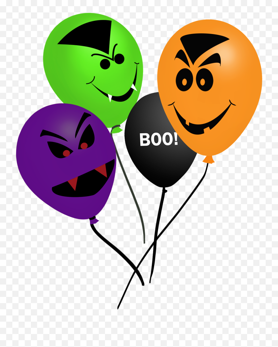 Balloon Clipart - Faces On A Balloon For Halloween Emoji,Emoticon Balloons