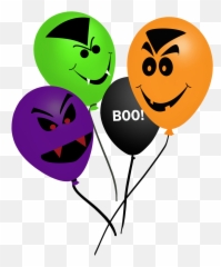 Balloon Clipart - Faces On A Balloon For Halloween Emoji,Emoticon Balloons