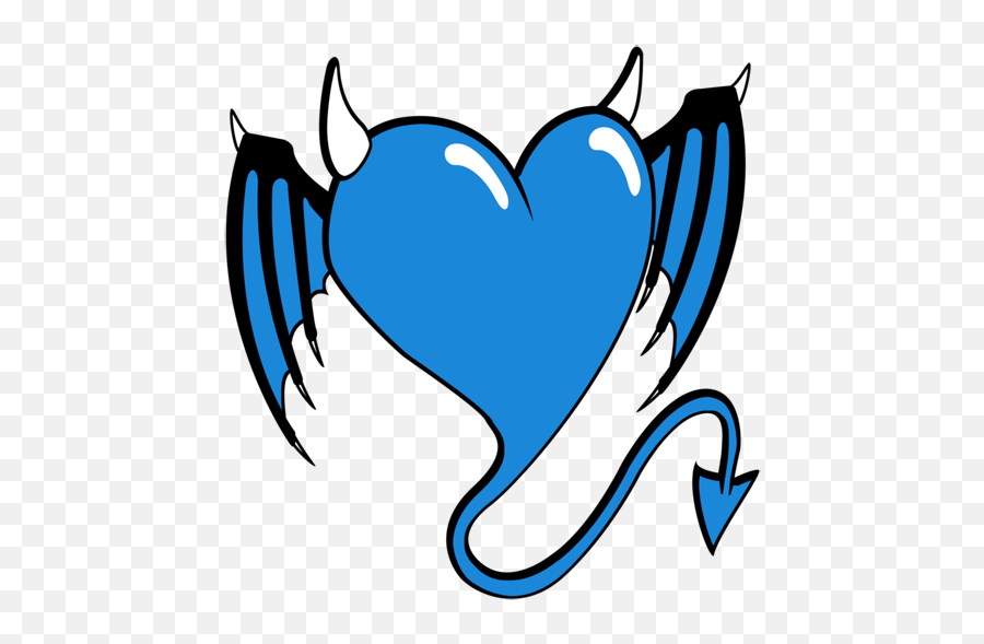 Devil Tail Png - Blue Devil Tail Hearts Heart Love Blue Devil Emoji Png,2 Angels And 2 Devils Emoji