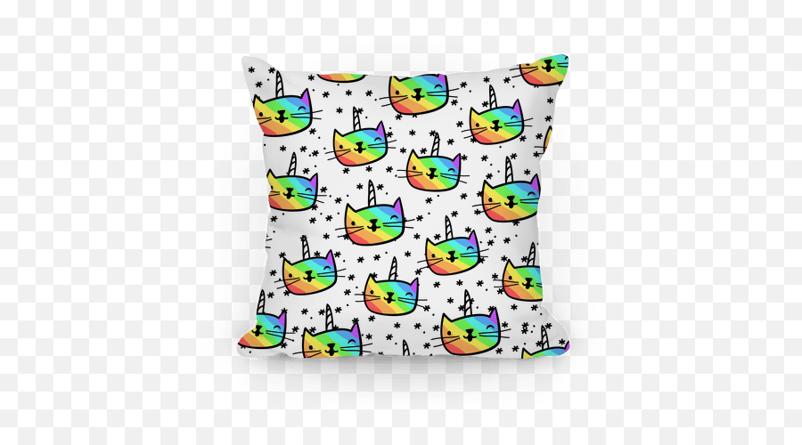 Caticorn Pattern Pillow Pillows Lookhuman - Decorative Emoji,Emoticon Cushions