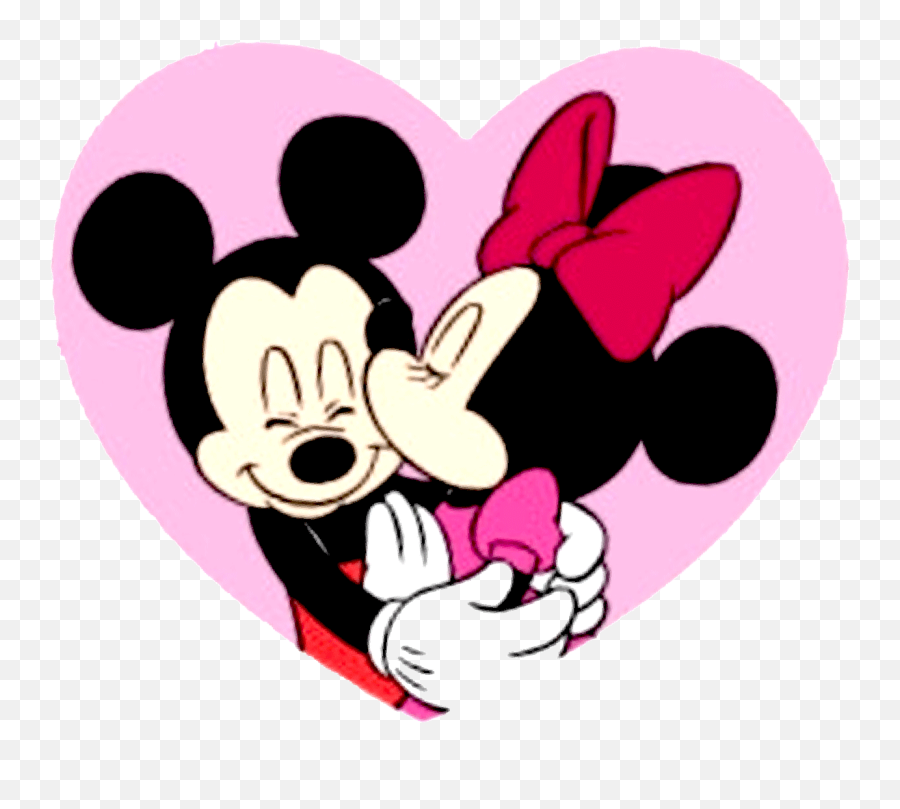 Mick U0026 Minn Pink Heart - Minnie Mouse Transparent Cartoon Mickey And Minnie Heart Emoji,Minnie Mouse Emoji For Iphone