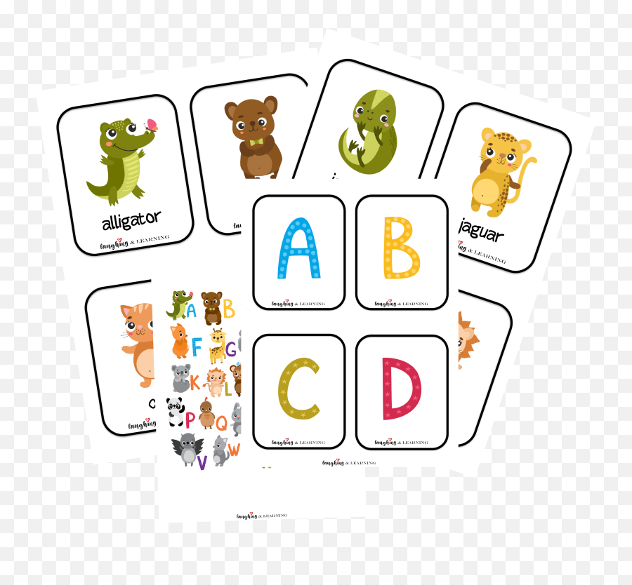 Free Printable Alphabet Animals Cards - Dot Emoji,Emotions Flash Cards Printable