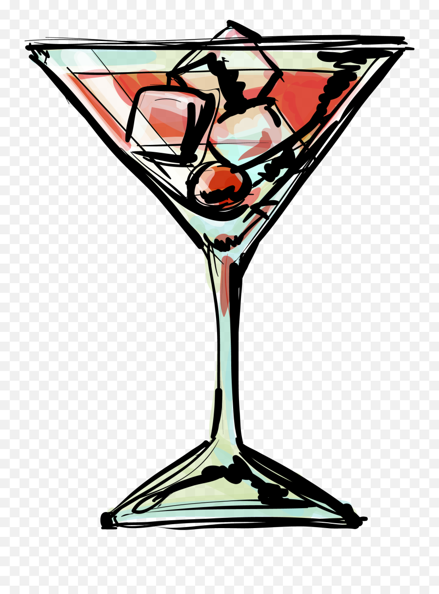Clip Art Freeuse Library Martini Cocktail Drink Free - Clip Manhattan Cocktail Drawing Emoji,Cocktail Emoji Png