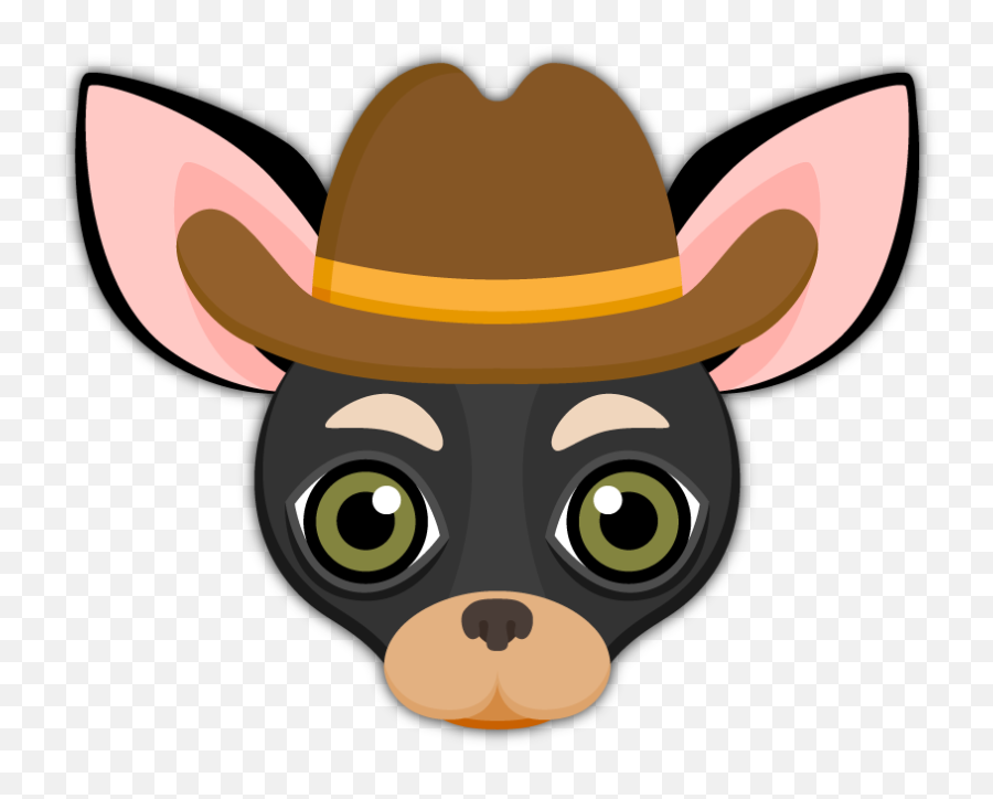 Black Tan Chihuahua Emoji Stickers For Imessage Chihuahuas - Chihuahua Emoji,Cowbow Emoji