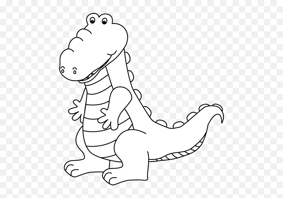 Black And White Alligator Facing Left - Alligator White And Black Clipart Emoji,Hard Emoji Coloring Pages