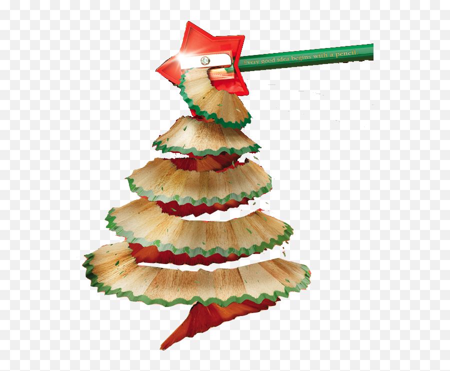 Download Pencil Creativity Tree Creative Shavings Christmas - Creative Christmas Tree Png Emoji,Christmas Tree Emoticon.