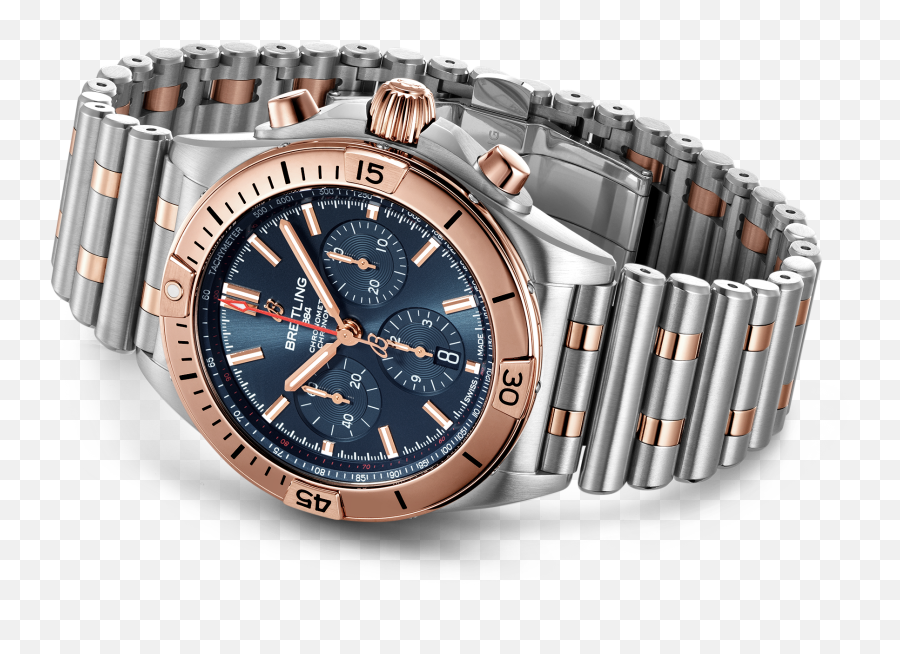 Breitling Chronomat B01 42 Steel And Rose Gold - Chronomat Breitling Bentley Green Emoji,Facebook Emoticons Chroom