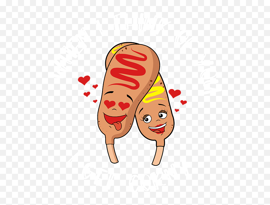 Corn Dog For Men Women - Lovers Hot Fast Food Shower Curtain Happy Emoji,Emotion Curtain Rod