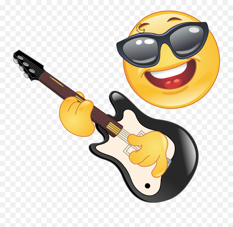 Guitar Playing Emoji Decal - You Rock Guitar Clip Art,Guitar Emoji Png
