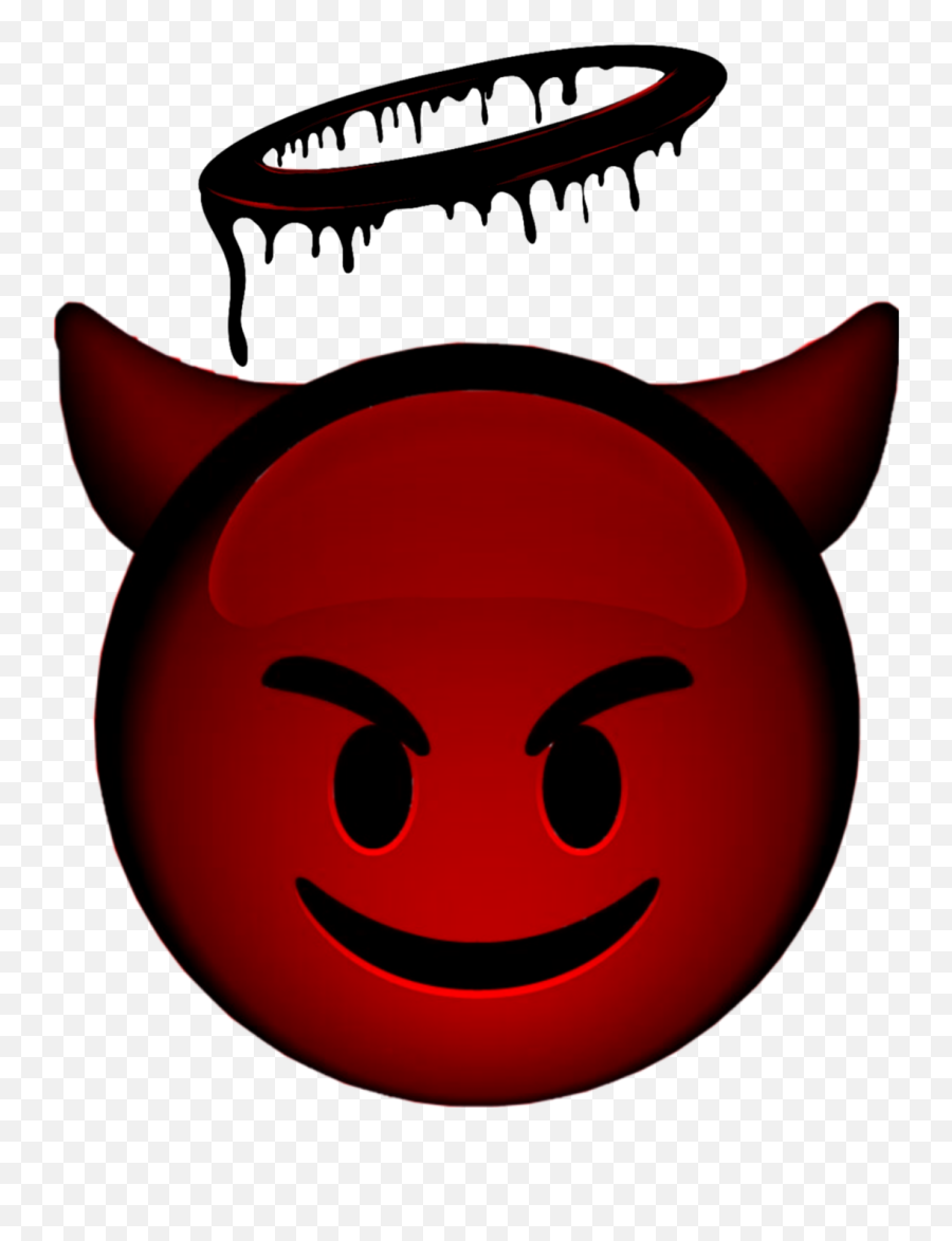 Devil Black Red Emoji Sticker - Red Devil Emoji,How To Make Devil Emoji