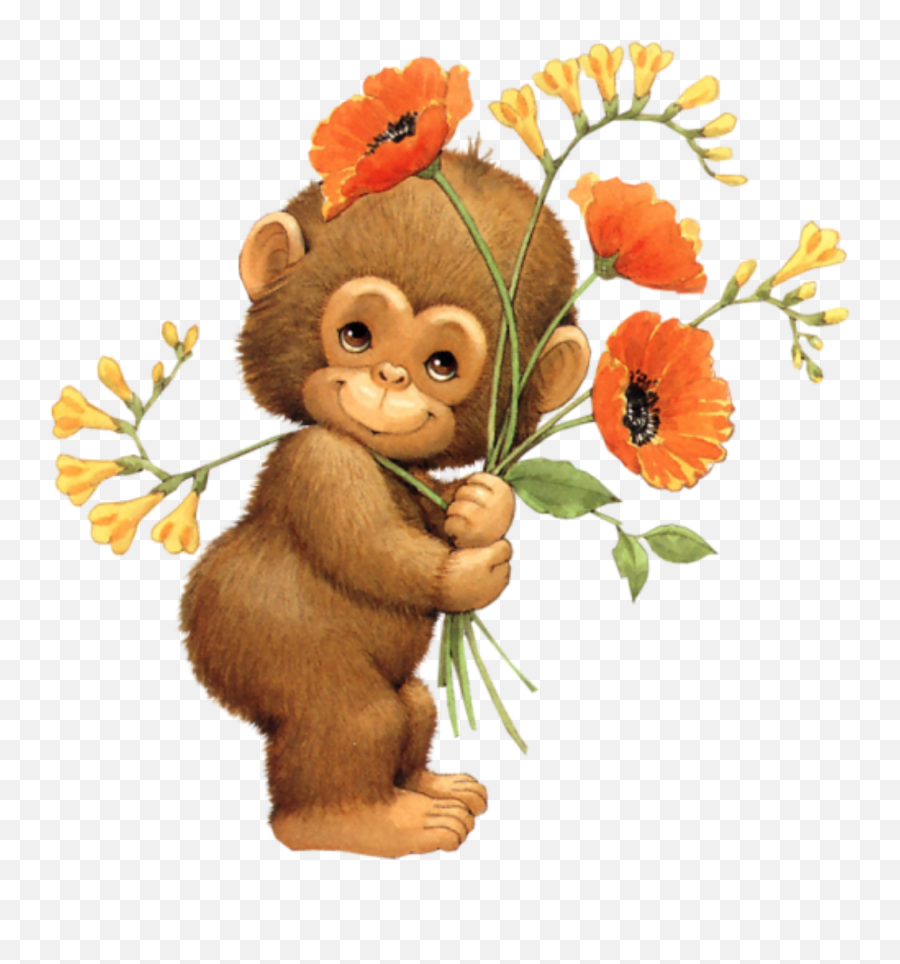 The Most Edited Singes Picsart Emoji,Monkey With Fowers Emojis