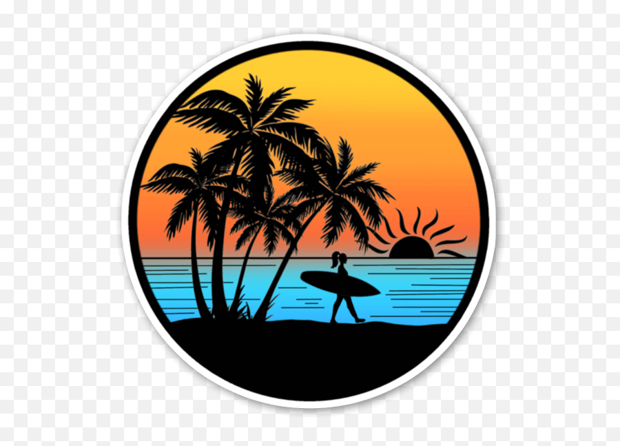 Sunset Surfer - Transparent Sunset Vector Png Emoji,Surfing Emoji