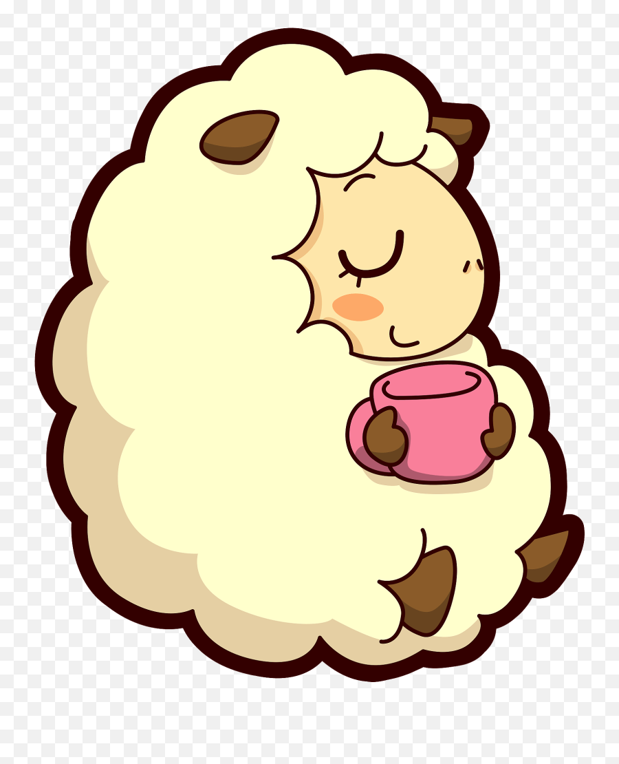 Sheep With Tea Clipart - Dbutsu Uranai Emoji,Drinking Tea Emoji