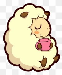 Sheep With Tea Clipart - Dbutsu Uranai Emoji,Drinking Tea Emoji