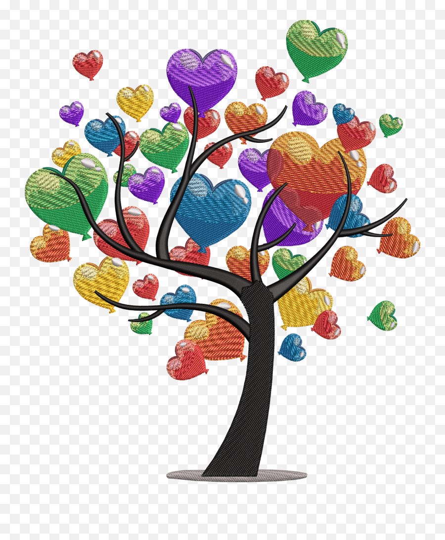 Heart Tree - Happy Birthday Rainbow Colors Transparent Rainbow Heart Tree Painting Emoji,Snitch Emoji