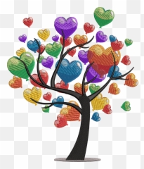 Heart Tree - Happy Birthday Rainbow Colors Transparent Rainbow Heart Tree Painting Emoji,Snitch Emoji