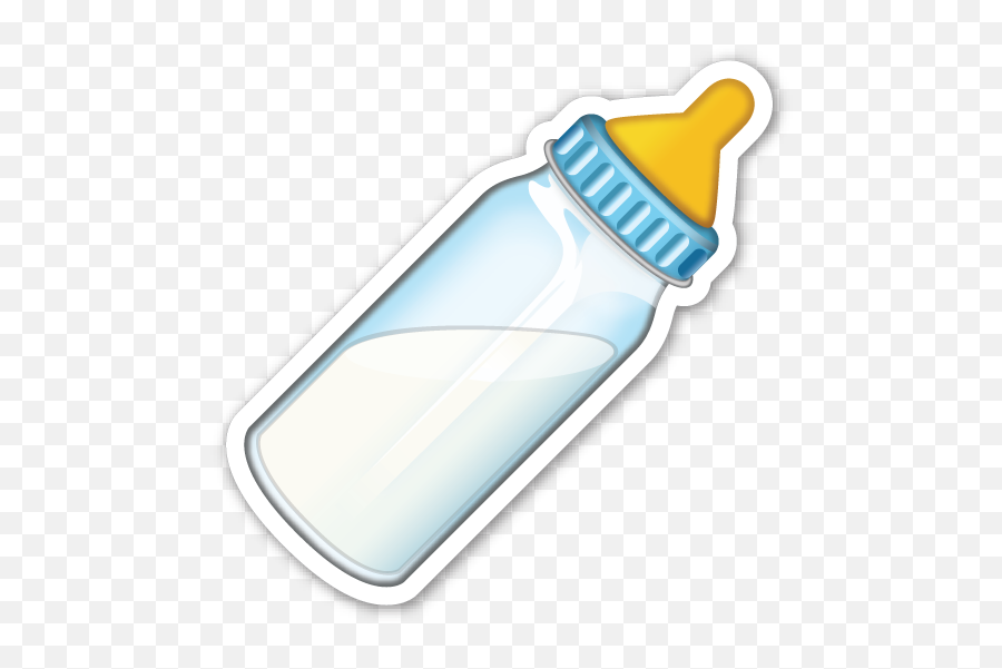 Baby Bottle Milk Emoji Sticker - Baby Bottle Emoji Png,Milk Emoji