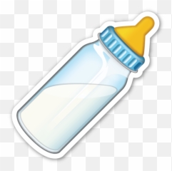 Baby Bottle Milk Emoji Sticker - Baby Bottle Emoji Png,Milk Emoji