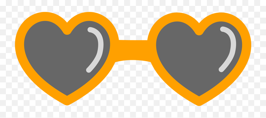 Orange Clipart Sunglasses Orange - Heart Sunglasses Clipart Emoji,Cat Emoji Sunglasse