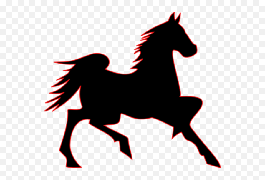 Fire Horse Clipart - Running Horse Black Image Transparent Emoji,Horse Emoticon Svg Free