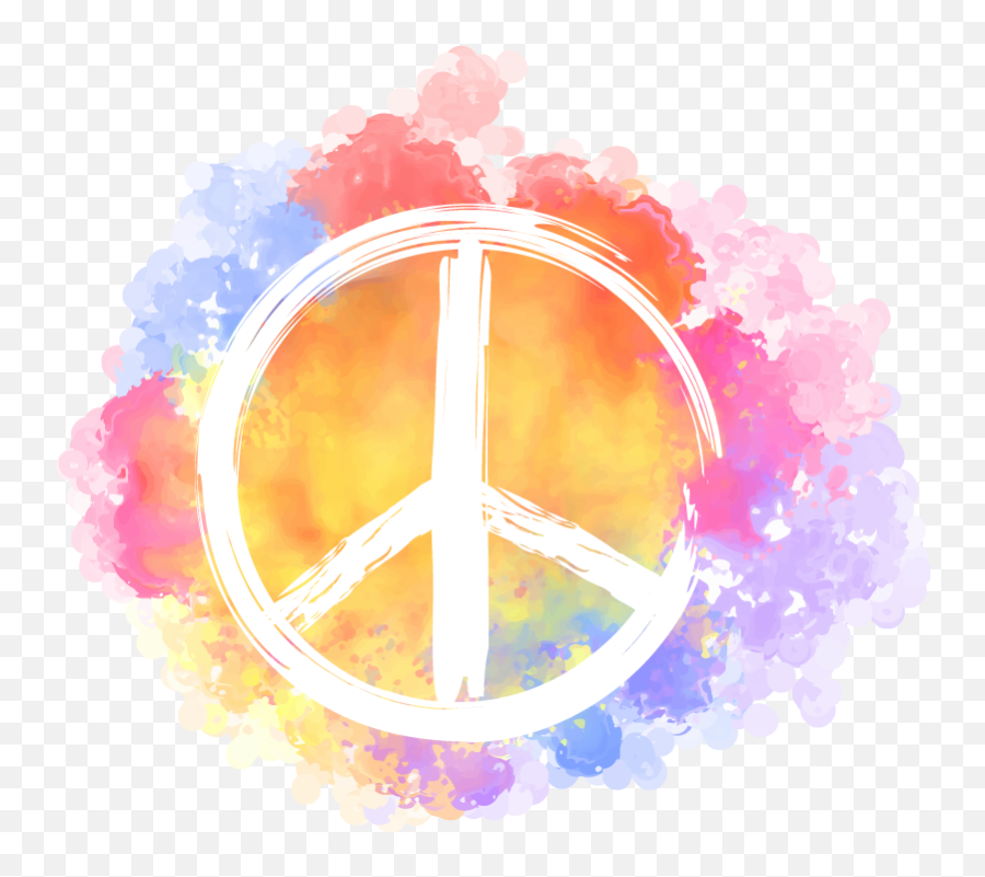 Splash Color Colorful Peace Mark Vinyl Wall Art - Peace Emoji,Dragon Maid Emoticon
