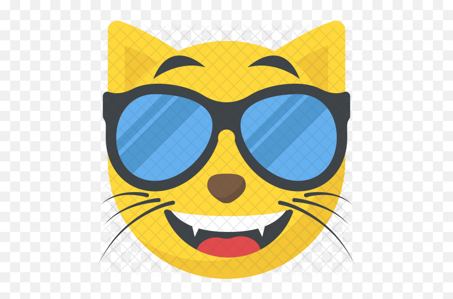 Cool Cat Emoji Icon Of Flat Style - Cat With Sunglasses Emoji,Cat Emojis