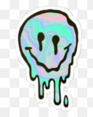 Smile Emoji Melting Melt Cute Neon - Melting Smiley Face Png,Melting Emoji