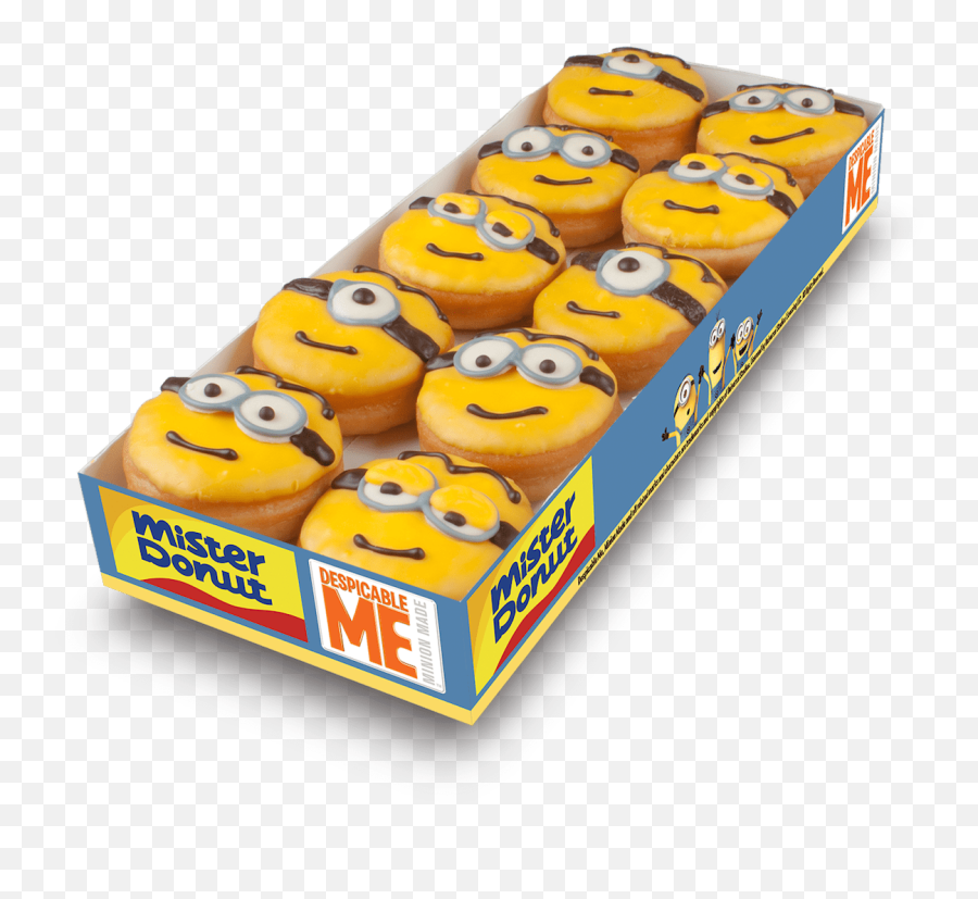 Mister Donut Despicable Me Donuts Fun And Tasty Treat - Minions Donuts Emoji,Emoticon Silly Award