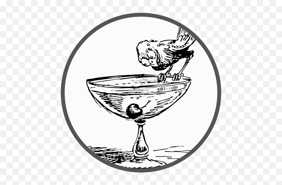 Absinthe - Lost Cocktails Drawing Of A Bird Drinking Water Emoji,Animated Samuel Clemens Emoticons