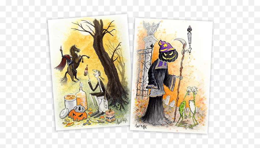 Mark Brewer Illustration - Mark Brewer Watercolor Png Rider Halloween Emoji,To Create Art From Emotion Arty Rage