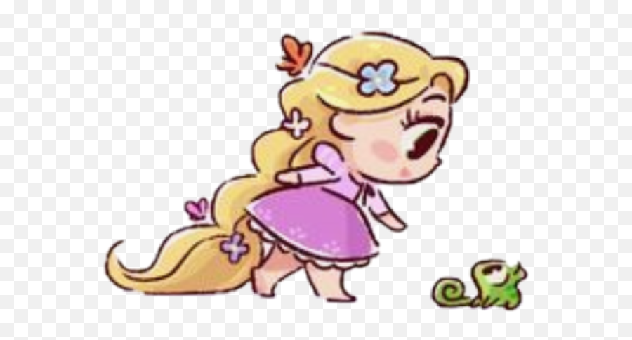 Rapunzel Tangled Pascal Disney Sticker - Rapunzel Cute Disney Princess Drawing Emoji,Tangled Emoji