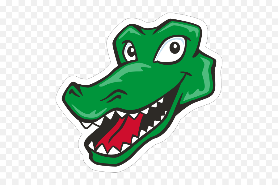 Cartoon Gator Head Mascot Sticker Emoji,Facebook Emoticons, Alligator