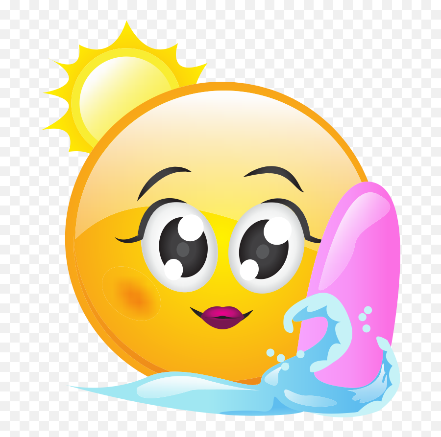 Surfing Girl Emoji Decal - Active Emoji,Surfing Emoji