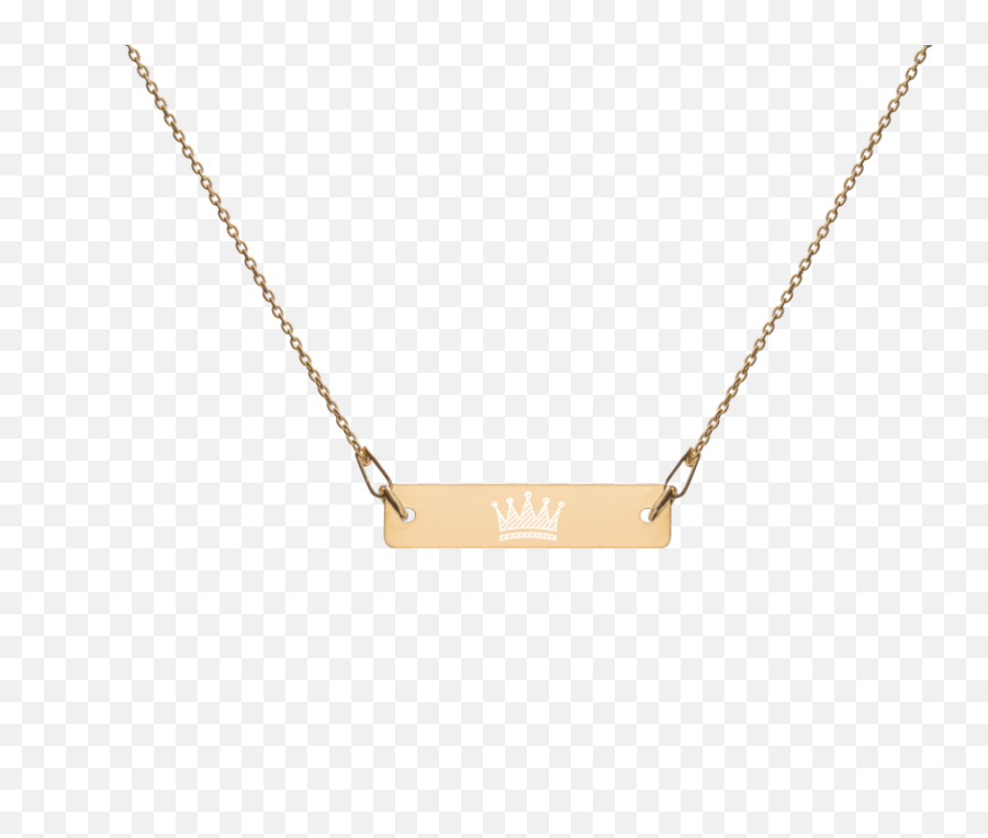 Engraved Emoji Bar Chain Necklace - Crown U2013 Miss April,Emojis With Crowns