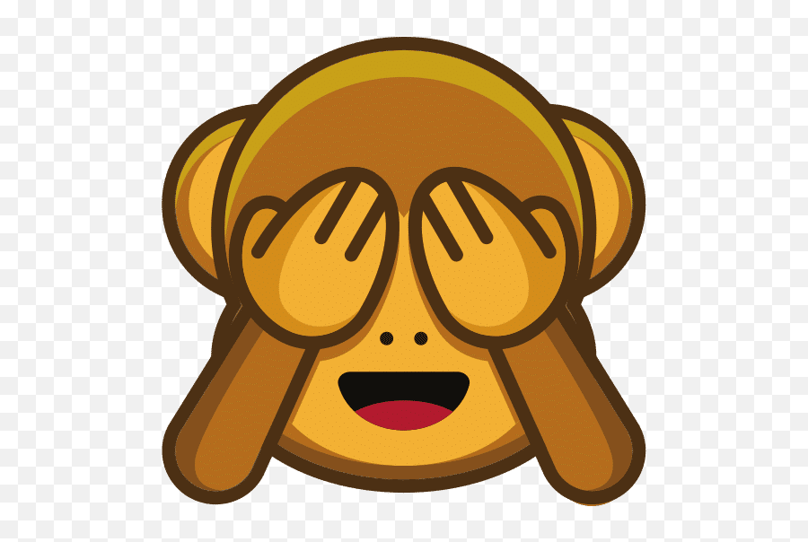 Cute Monkey Cartoon - Canva Emoji,Monkey Hiding Face Emoji