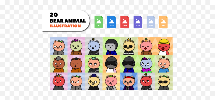 Cute Bear Cartoon Design Illustration Graphic By Emoji,Emoticons Bear