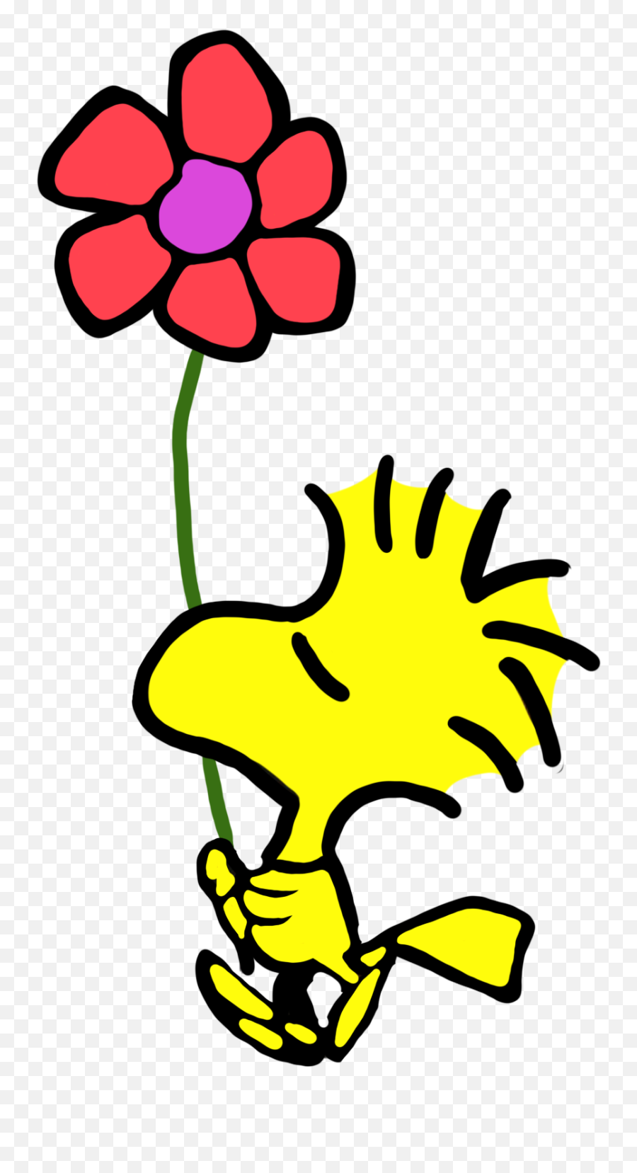 Woodstock Snoopy Flower Sticker - Woodstock Snoopy Flowers Emoji,Snoopy Emojis