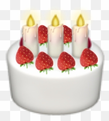 Cake Emoji Strawberries Sticker - Birthday Cake Emoji Transparent Png,Emoji Cake Videos