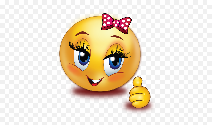 Cheer Happy Girl Thumb Up Emoji Transparent Sad Face Emoji Thumb Up Emoji Free Emoji Png Images Emojisky Com